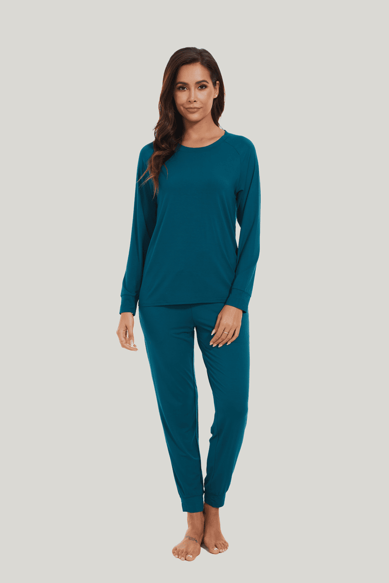 Customized Bamboo Spandex Women'S Long Sleeve Long Pants Loungewear Factories