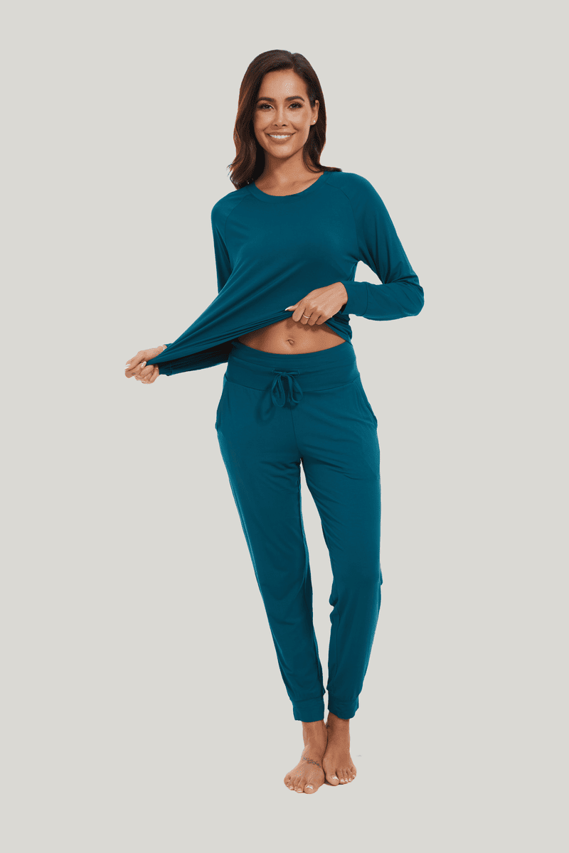 Customized Bamboo Spandex Women'S Long Sleeve Long Pants Loungewear Factories-2411820018