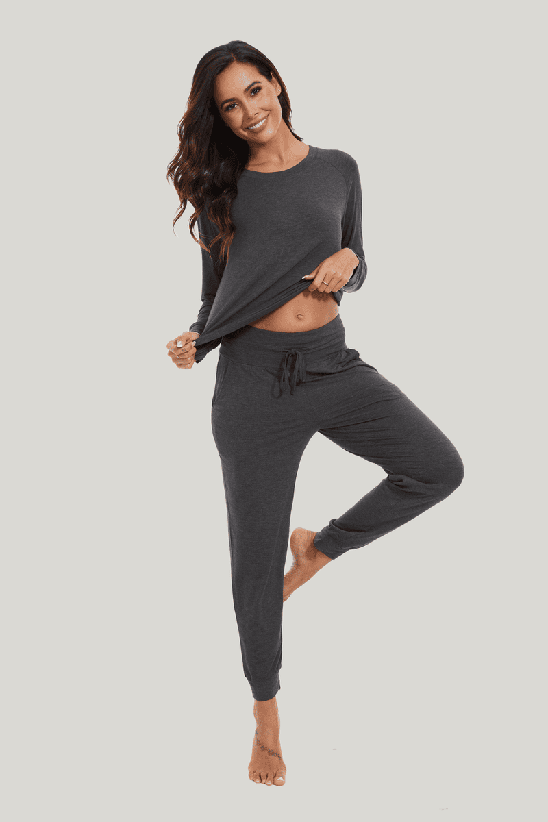 Customized Bamboo Spandex Women'S Long Sleeve Long Pants Loungewear Factories-2411820018