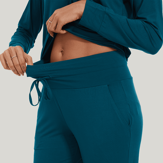 Customized Bamboo Spandex Women'S Long Sleeve Long Pants Loungewear Factories-2411820018