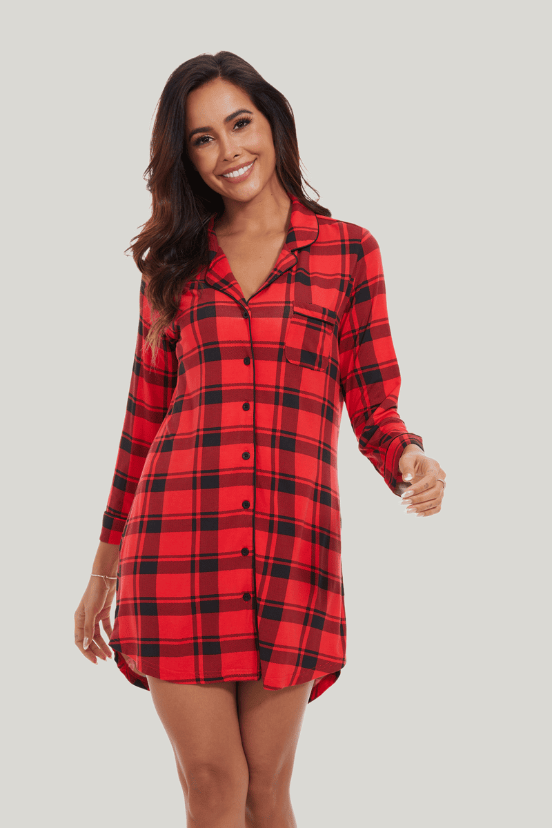 Customized Bamboo Spandex Women'S Long Sleeve Nightshirt Factories