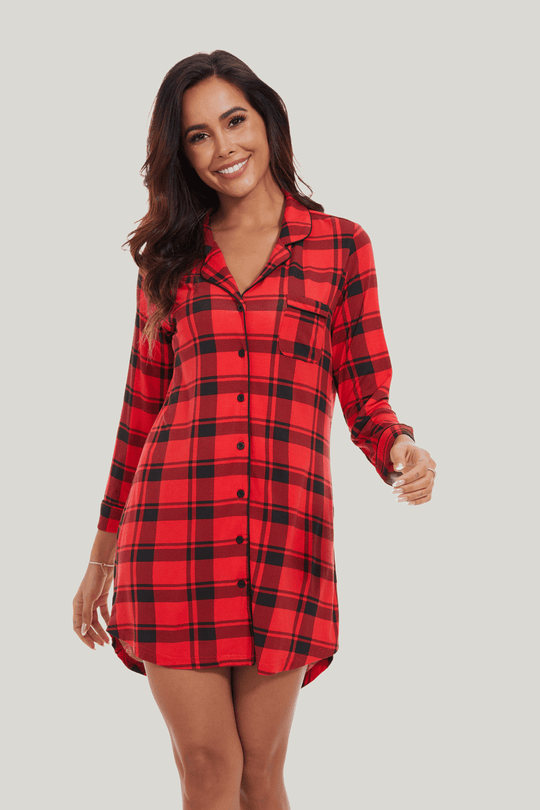 Customized Bamboo Spandex Women'S Long Sleeve Nightshirt Factories