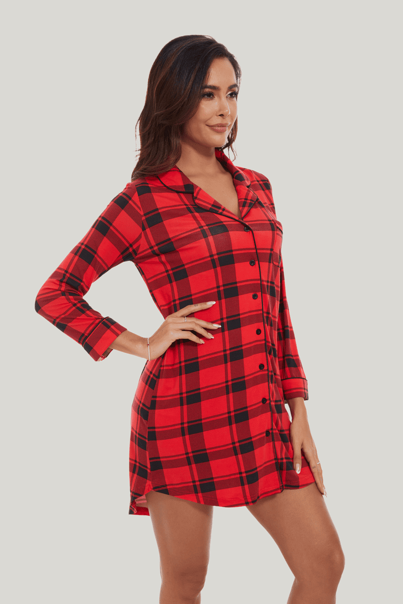Customized Bamboo Spandex Women'S Long Sleeve Nightshirt Factories-21145013