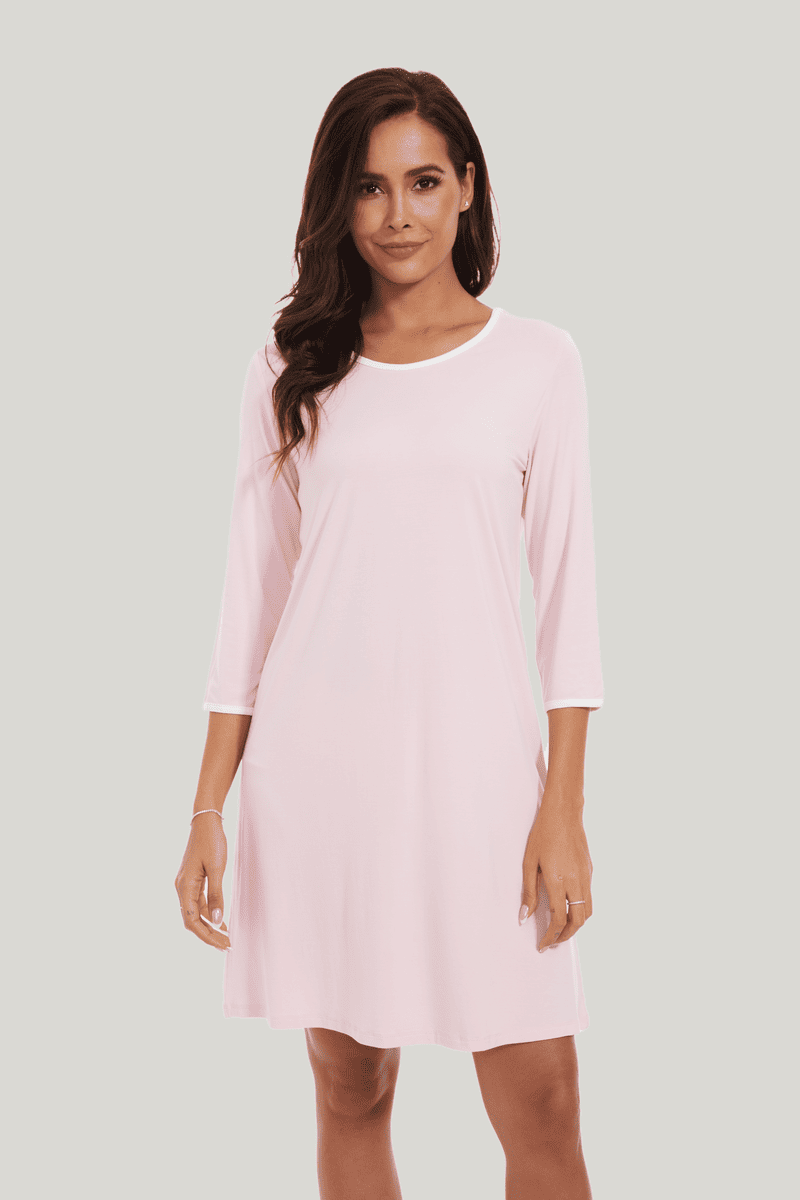 Customized Bamboo Spandex Women'S Mid-Sleeve Nightdress Factories