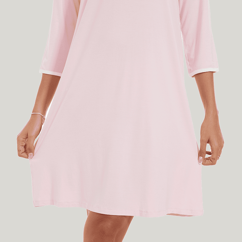 Customized Bamboo Spandex Women'S Mid-Sleeve Nightdress Factories-2311820288
