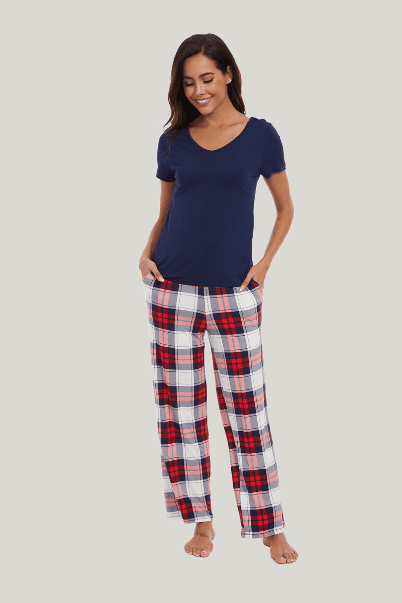 Customized Bamboo Spandex Women'S Plaid Pajama Bottoms Factories-2211820012