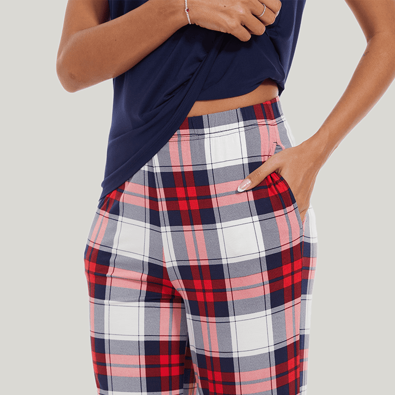 Customized Bamboo Spandex Women'S Plaid Pajama Bottoms Factories-2211820012