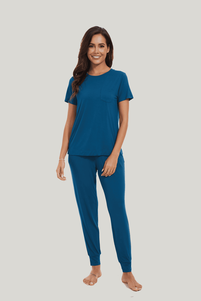 Women'S Short Sleeve Long Pants Loungewear