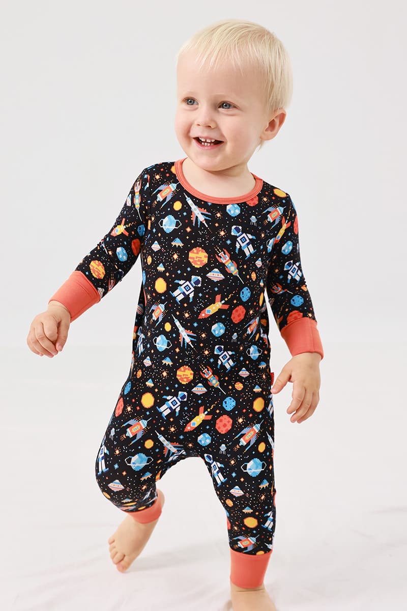 Customized Bulk Bamboo Baby Back-Opening Jumpsuit