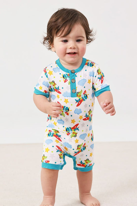 Customized Bulk Bamboo Baby Button-Up Romper