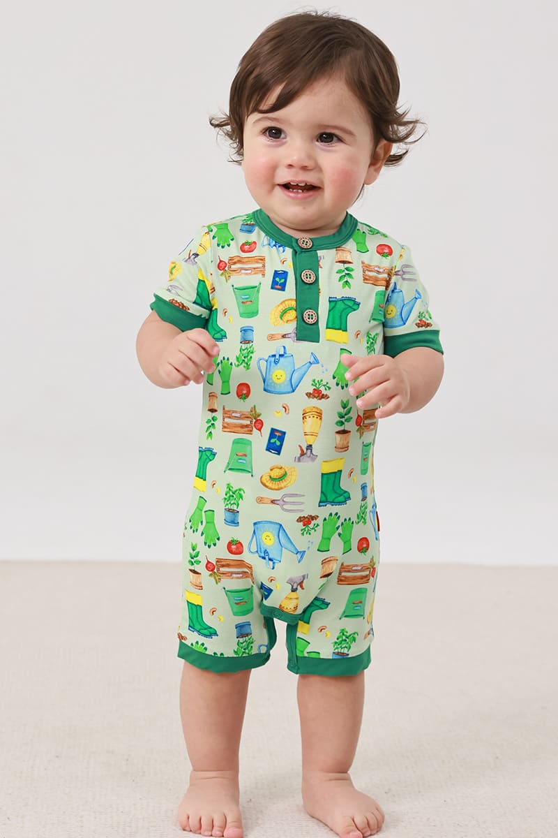 Customized Bulk Bamboo Baby Button-Up Romper
