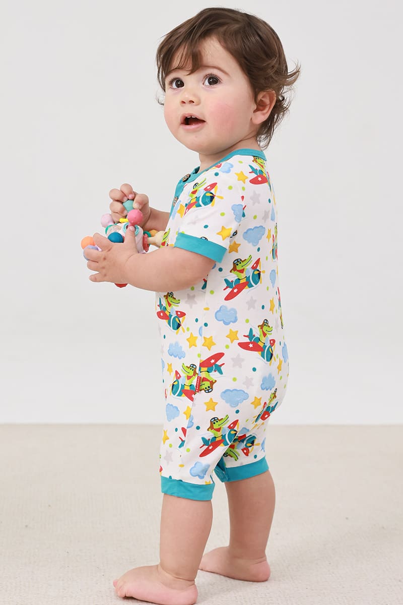 Customized Bulk Bamboo Baby Button-Up Romper-2416520438