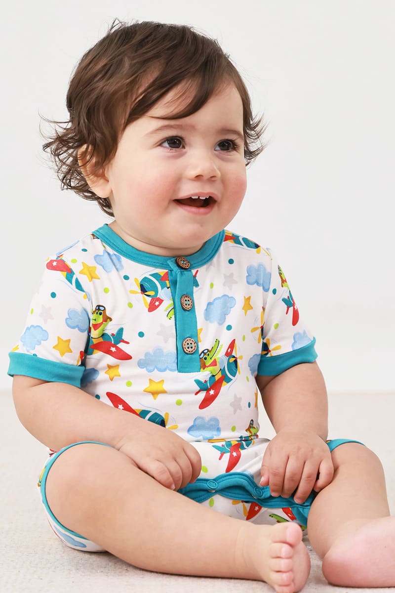 Customized Bulk Bamboo Baby Button-Up Romper-2416520438
