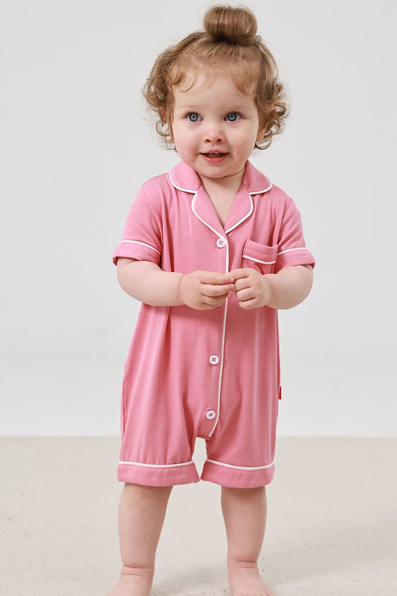 Customized Bulk Bamboo Baby Shirt Button-Down Romper Manufacturer
