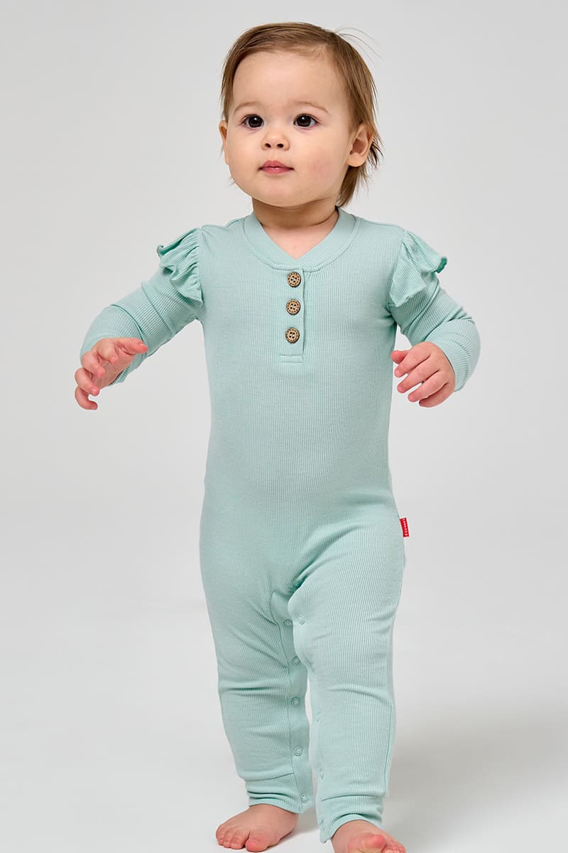Customized Bulk Bamboo Ribbed Baby Jumpsuit