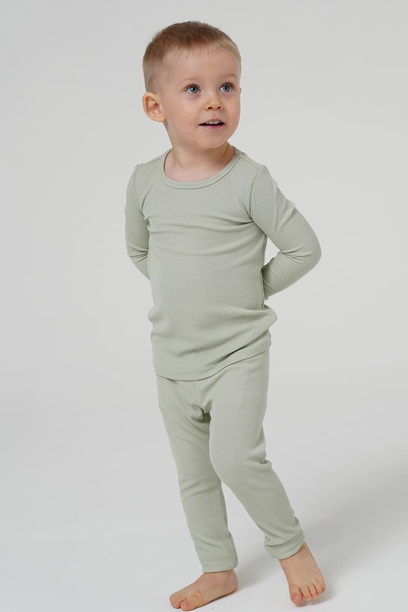 Customized Bulk Bamboo Ribbed Kids Pajama Set Factory