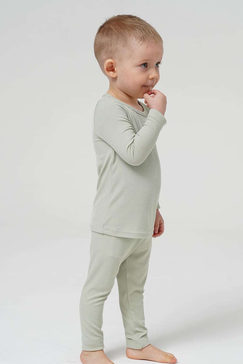 Customized Bulk Bamboo Ribbed Kids Pajama Set Factory-2416525006