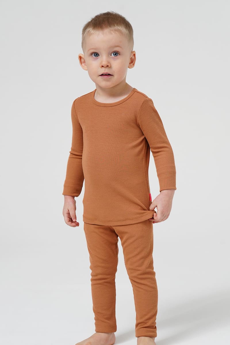 Customized Bulk Bamboo Ribbed Kids Pajama Set Factory