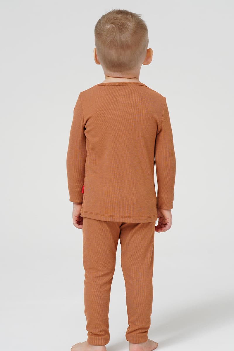 Customized Bulk Bamboo Ribbed Kids Pajama Set Factory-2416525006