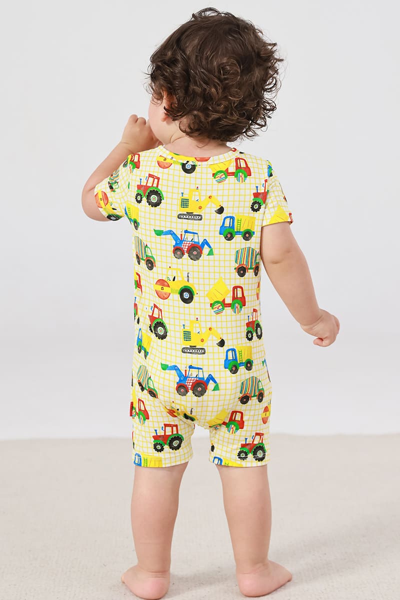 Customized Bulk Bamboo Short-Sleeved Short-Pants Zippy Romper-2417360033