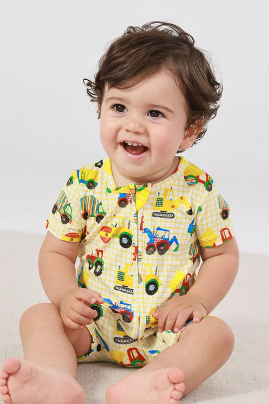 Customized Bulk Bamboo Short-Sleeved Short-Pants Zippy Romper-2417360033