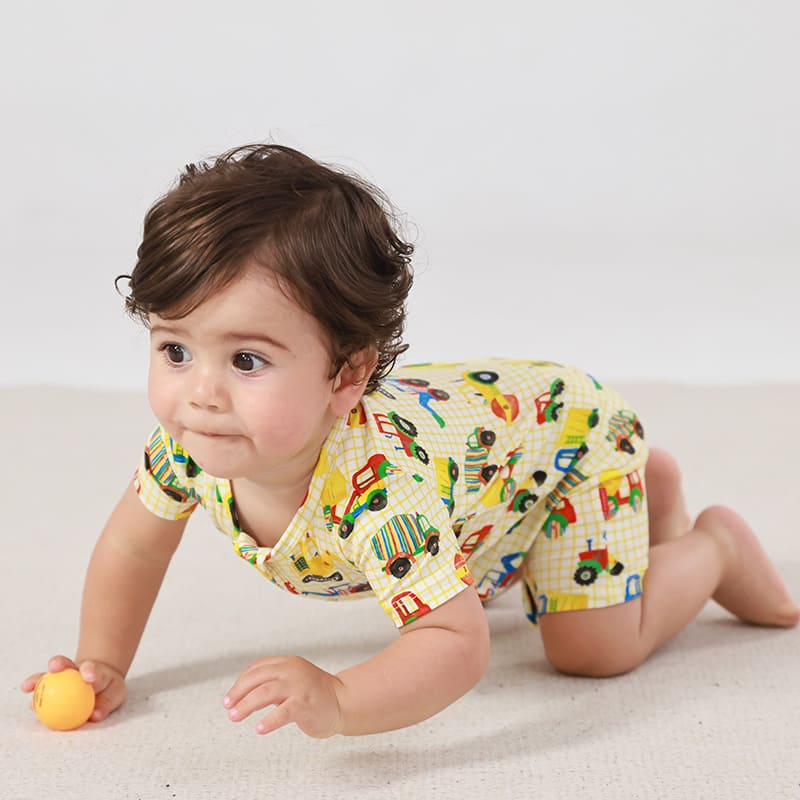 Customized Bulk Bamboo Short-Sleeved Short-Pants Zippy Romper-2417360033