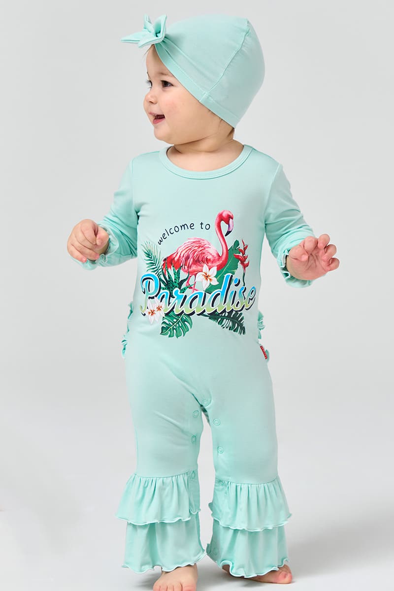 Customized Bulk Bulk Bamboo Baby Jumpsuit And Hairband Set
