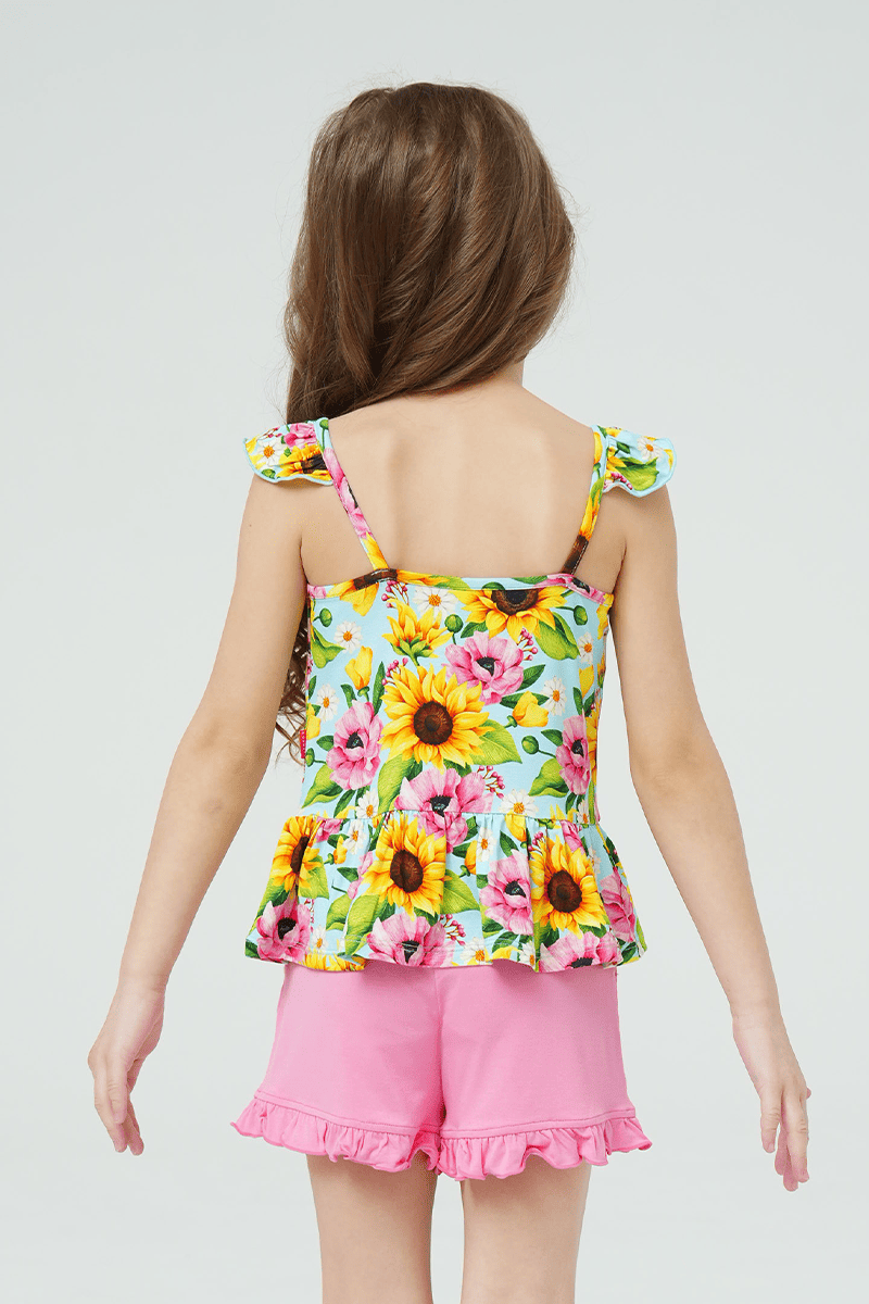 Private Label Kids Bamboo Cami Shorts Knitted Suit-2416520286