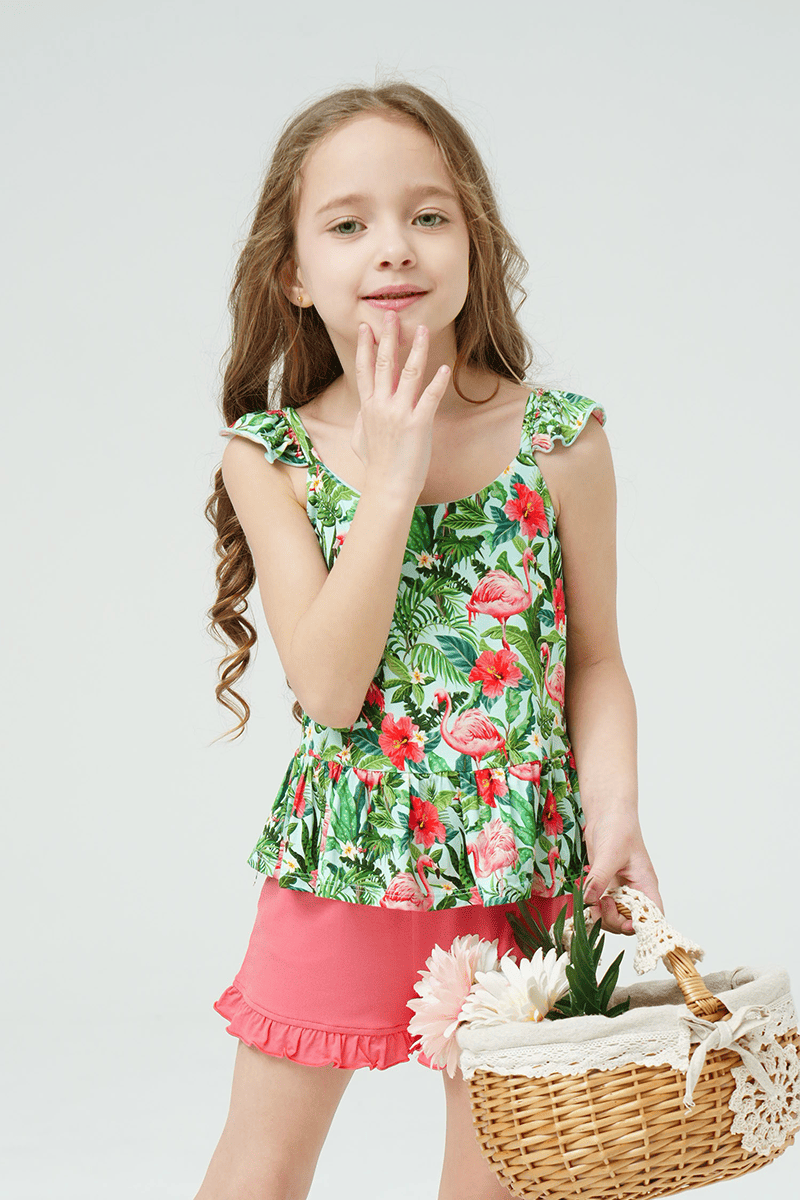 Customized Kids Bamboo Cami Shorts Knitted Suit