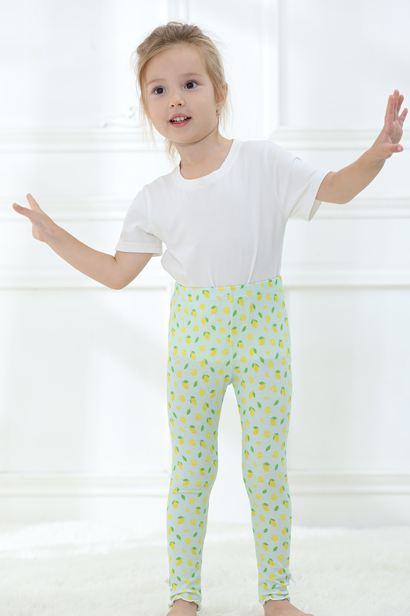 Customized Kids Bamboo T-Shirt, Fitted Short-Sleeved Long Pants Pajama Set