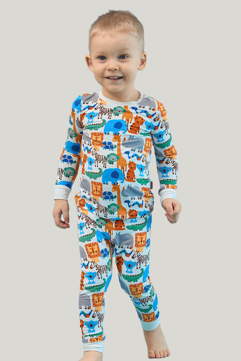 Private Label Kids Bamboo T-Shirt, Fitted Short-Sleeved Shorts Pajamas-2416520457