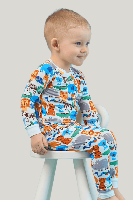 Private Label Kids Bamboo T-Shirt, Fitted Short-Sleeved Shorts Pajamas-2416520457