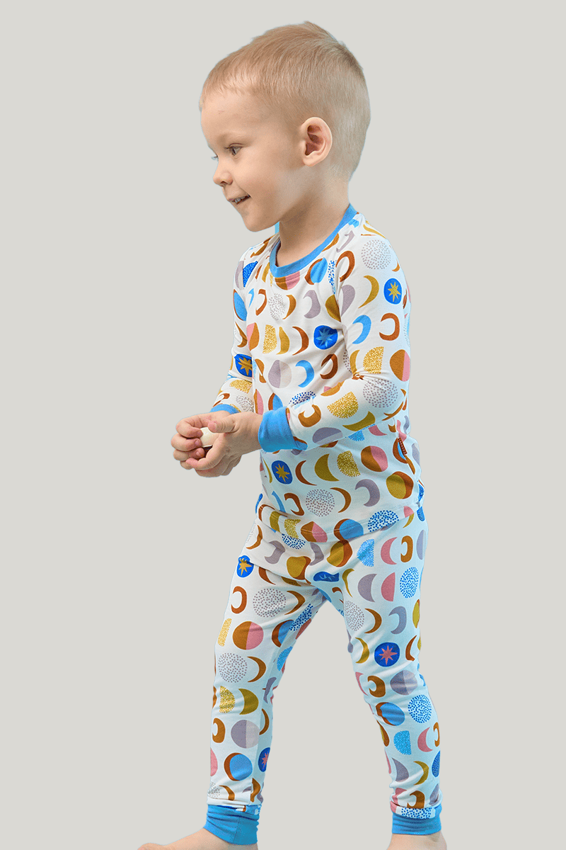 Private Label Kids Bamboo T-Shirt, Fitted Short-Sleeved Shorts Pajamas-2416520457