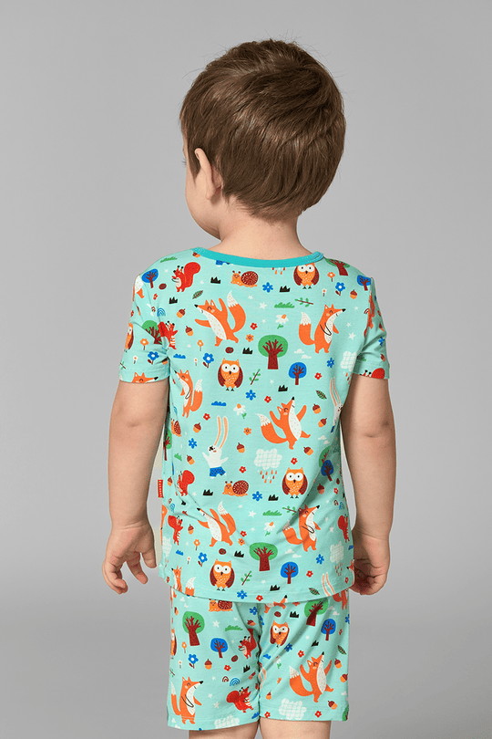 Customized Kids Bamboo T-Shirt, Fitted Short-Sleeved Shorts Pajamas-2416520460