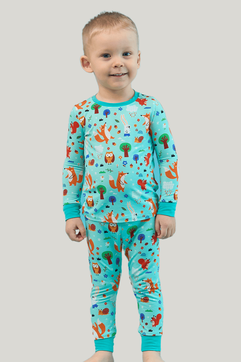 Customized Kids Bamboo T-Shirt, Fitted Short-Sleeved Shorts Pajamas-2416520457