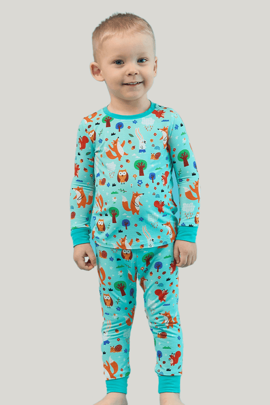 Customized Kids Bamboo T-Shirt, Fitted Short-Sleeved Shorts Pajamas-2416520457