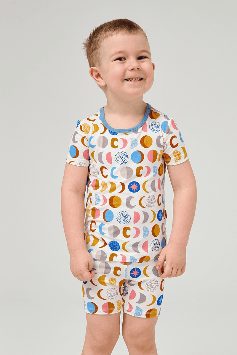 Customized Kids Bamboo T-Shirt, Fitted Short-Sleeved Shorts Pajamas