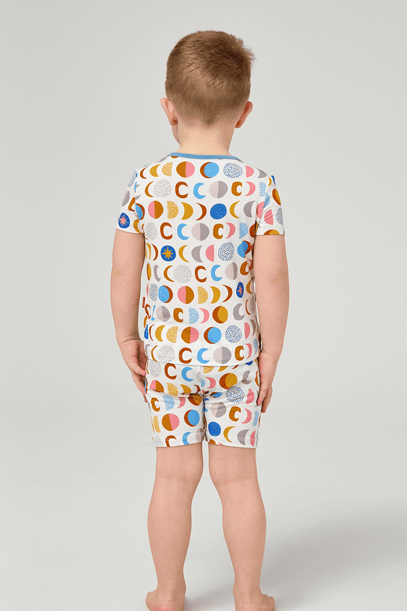 Kids Bamboo T-Shirt, Fitted Short-Sleeved Shorts Pajamas-2416520460