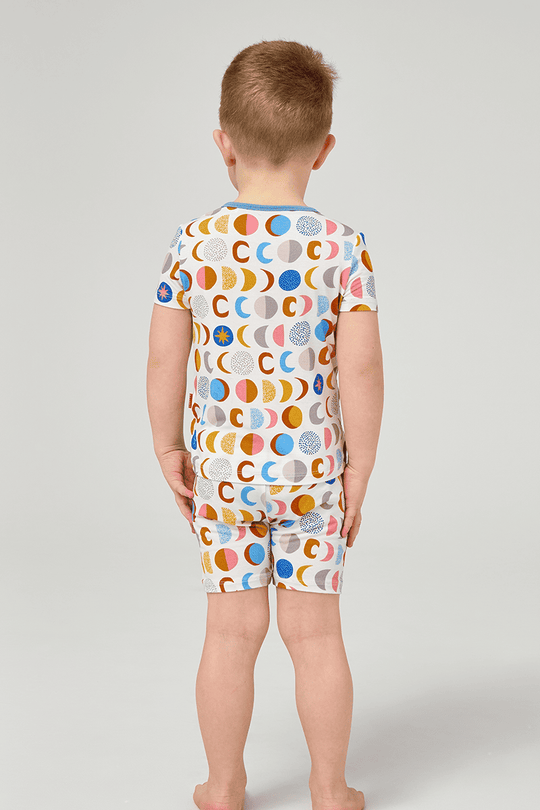 Kids Bamboo T-Shirt, Fitted Short-Sleeved Shorts Pajamas-2416520460
