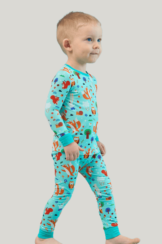 Customized Kids Bamboo T-Shirt, Fitted Short-Sleeved Shorts Pajamas-2416520457