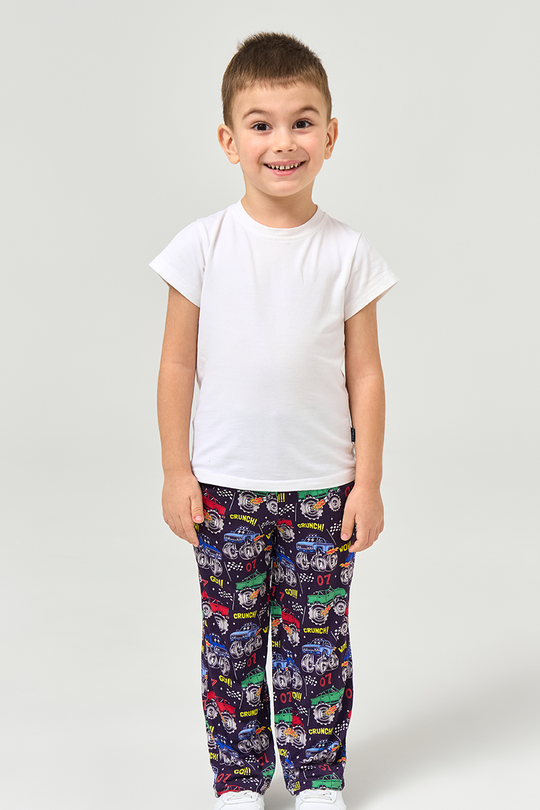 Customized Kids Bamboo T-Shirts, Relaxed Short-Sleeved Long Pants Pajama Sets-2416520270
