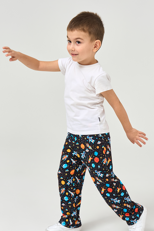 Customized Kids Bamboo T-Shirts, Relaxed Short-Sleeved Long Pants Pajama Sets-2416520270