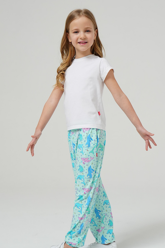 Customized Kids Bamboo T-Shirts, Relaxed Short-Sleeved Long Pants Pajama Sets-2416525009