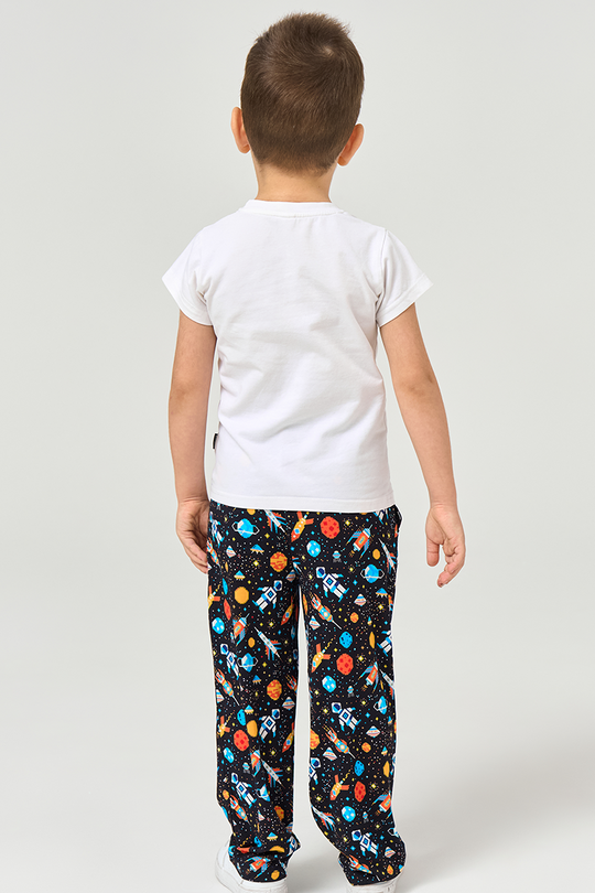 Customized Kids Bamboo T-Shirts, Relaxed Short-Sleeved Long Pants Pajama Sets-2416520270