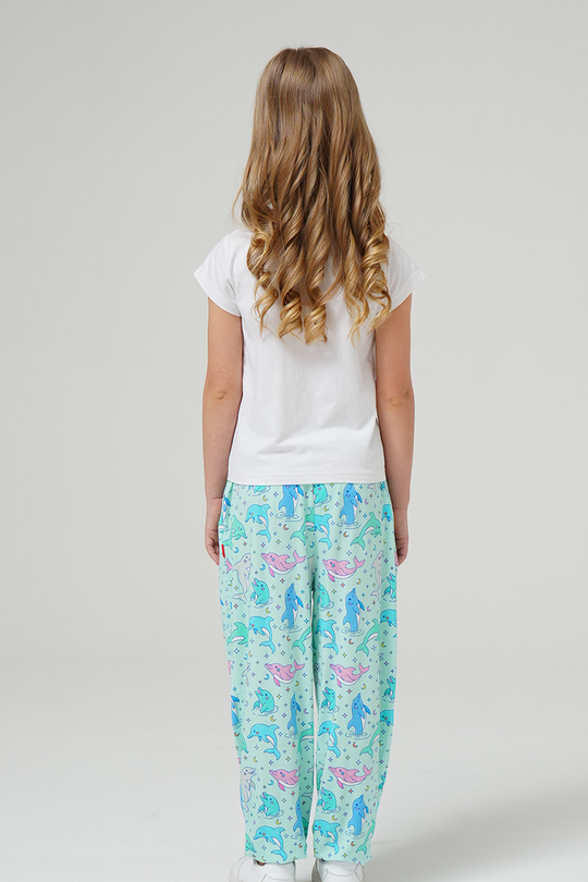 Customized Kids Bamboo T-Shirts, Relaxed Short-Sleeved Long Pants Pajama Sets-2416525009
