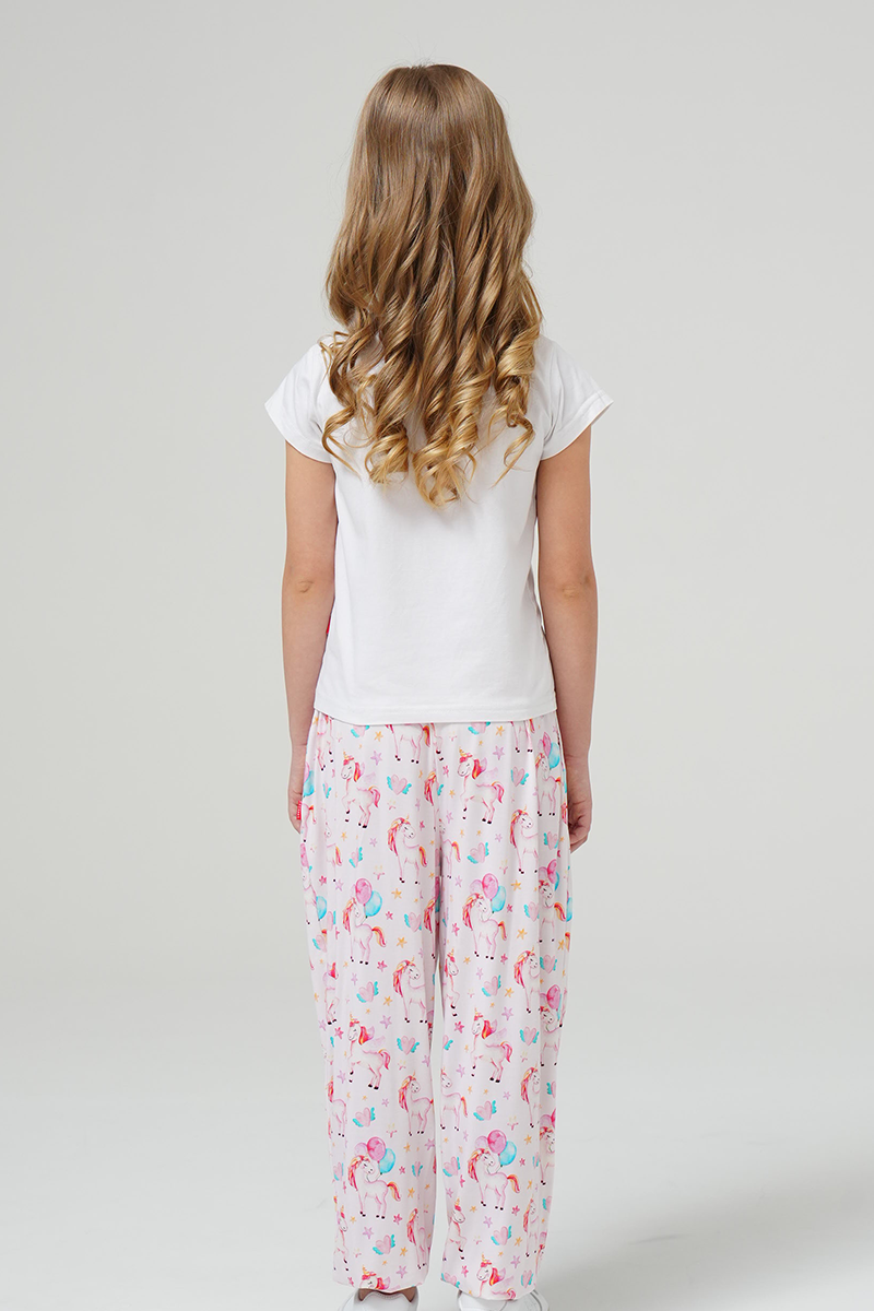 Customized Kids Bamboo T-Shirts, Relaxed Short-Sleeved Long Pants Pajama Sets-2416525009