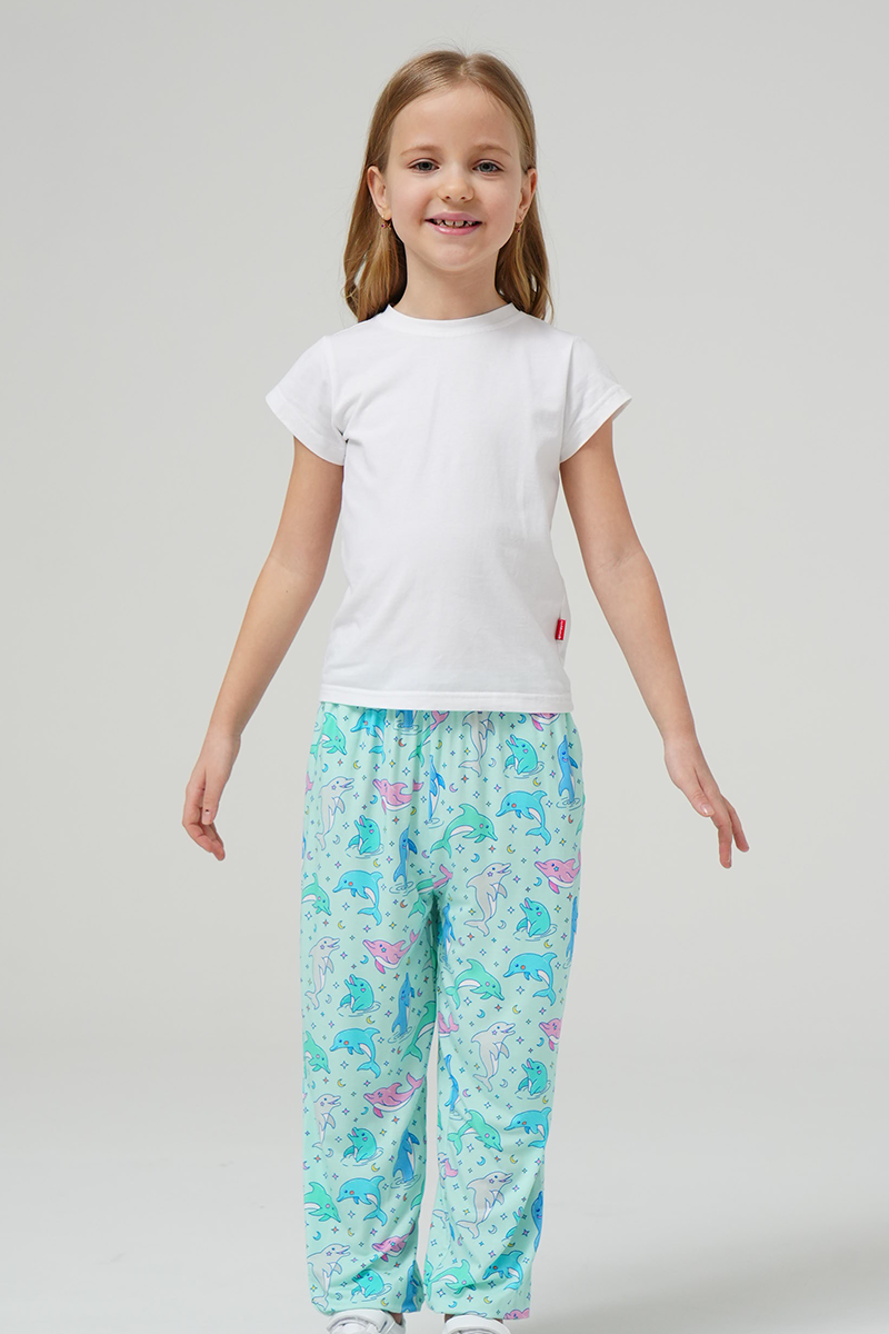 Customized Kids Bamboo T-Shirts, Relaxed Short-Sleeved Long Pants Pajama Sets