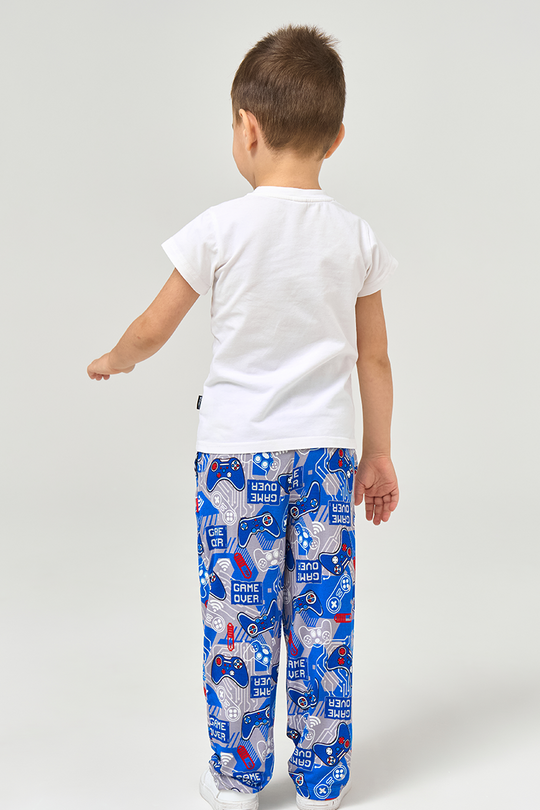 Wholesale Kids Bamboo T-Shirts, Relaxed Short-Sleeved Long Pants Pajama Sets-2416520270