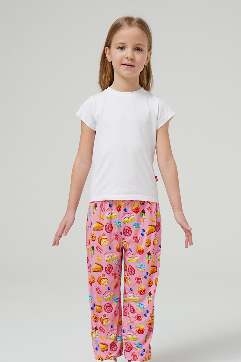 Customized Kids Bamboo T-Shirts, Relaxed Short-Sleeved Long Pants Pajama Sets-2416525009