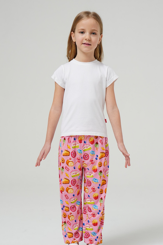 Customized Kids Bamboo T-Shirts, Relaxed Short-Sleeved Long Pants Pajama Sets-2416525009